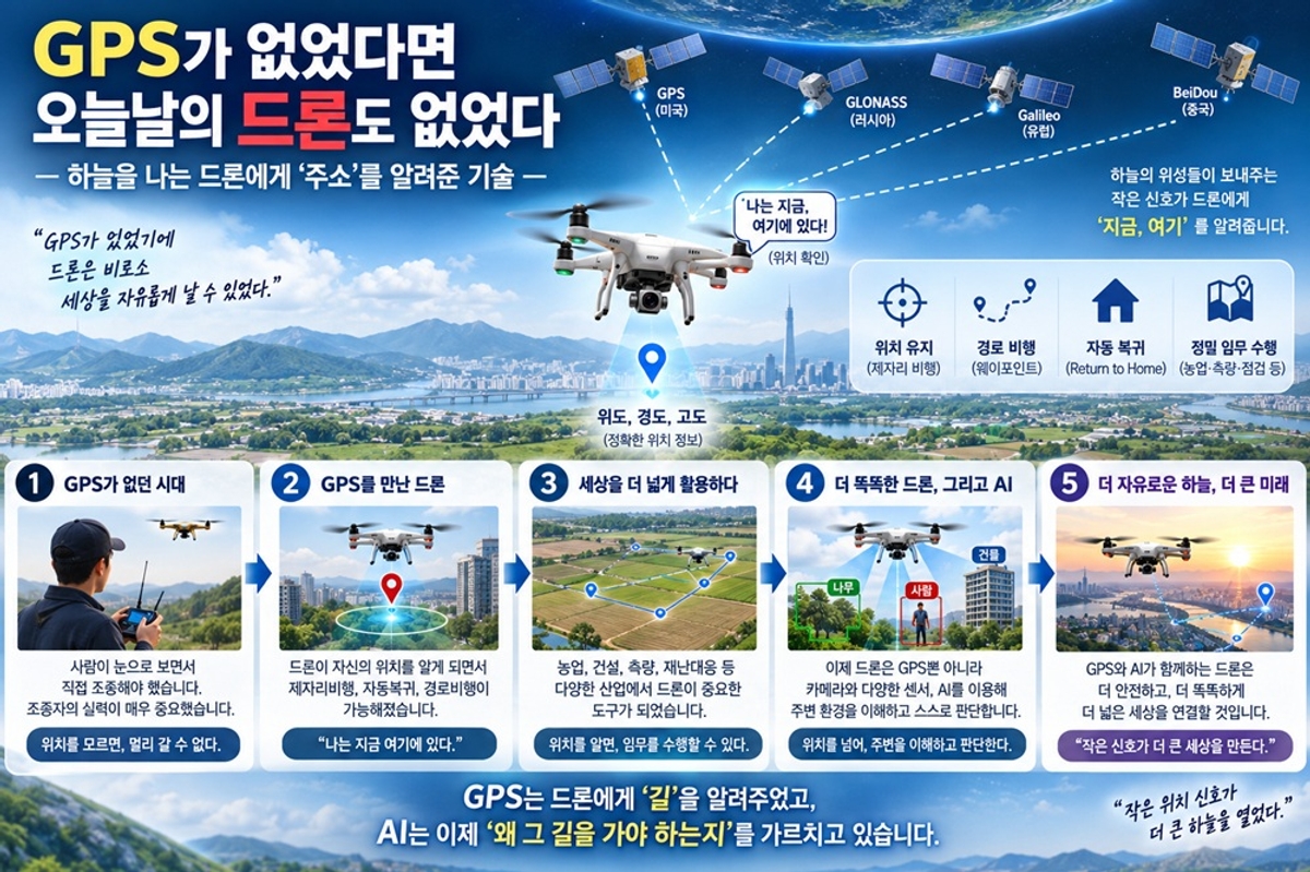 [권희춘 교수의 재미난 인공지능(AI) 드론 이야기] (6편) GPS가 없었다면 오늘날의 드론도 없었다