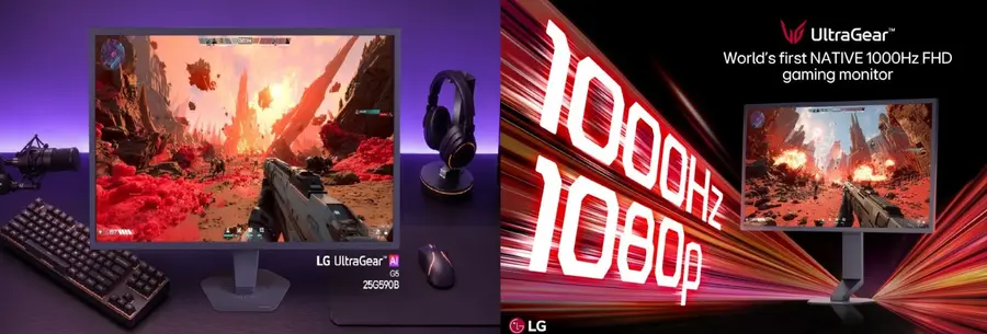 LG UltraGear gaming monitor new product that simultaneously delivers a world-first 1,000Hz ultra-high refresh rate and FHD resolution (model name: 25G590B). Photo=LG Electronics